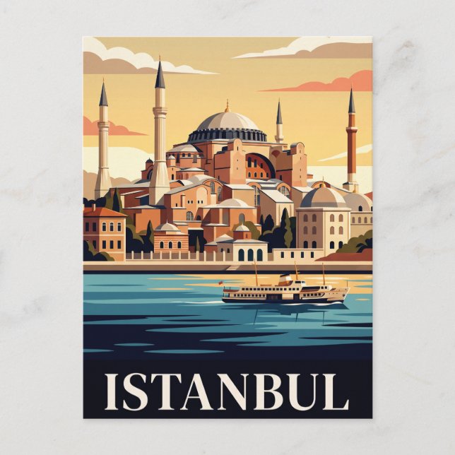 Carte postale de voyage vintage | Istanbul (Devant)