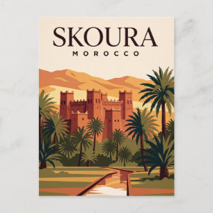 Carte postale de voyage vintage   Kasbah de Skoura
