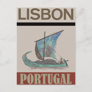 Carte postale de voyage vintage Lisbonne Portugal