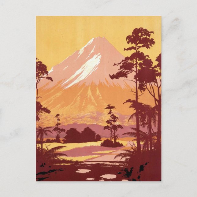 Carte postale de voyage vintage Mont Egmont Nouvel (Devant)