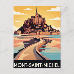 Carte postale de voyage vintage Mont-Saint-Michel