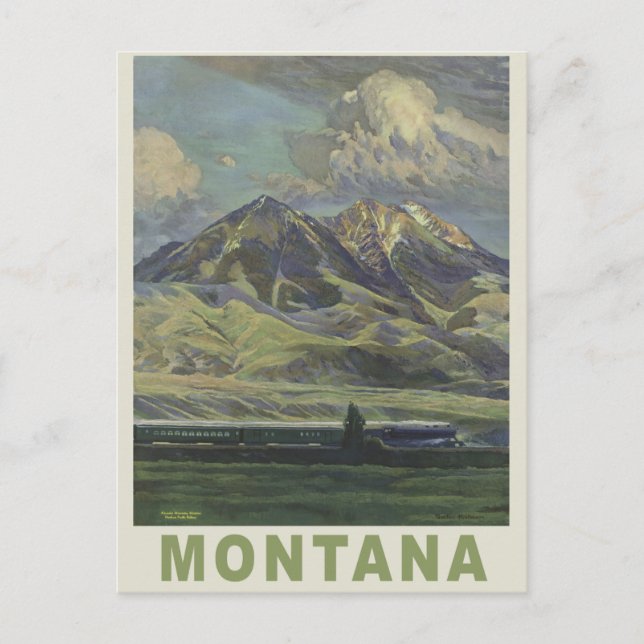 Carte postale de voyage vintage Montana USA (Devant)