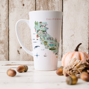 Carte postale de voyage vintage   Mug Latte Califo