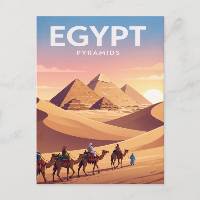 Carte postale de voyage vintage | Pyramides d'Égyp (Devant)