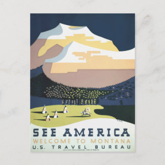 Carte postale de voyage vintage rétro Montana USA