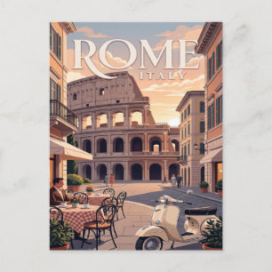 Carte postale de voyage vintage Rome Italie