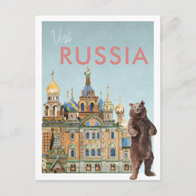 Carte postale de voyage vintage | Russie (Devant)