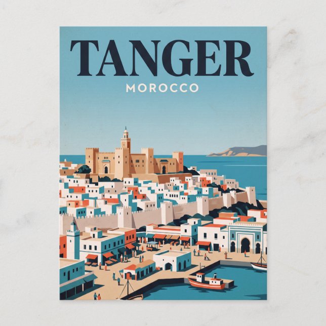 Carte postale de voyage vintage | Tanger, Maroc (Devant)