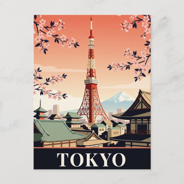 Carte postale de voyage vintage | Tokyo (Devant)