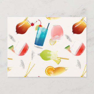 Carte Postale De vrais cocktails motif et de longues boissons