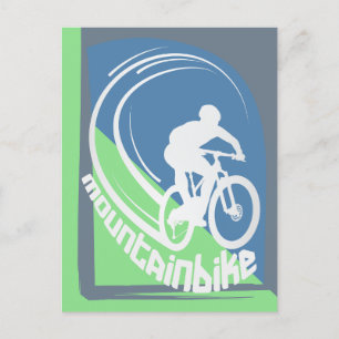 Carte postale de VTT de descente de montagne