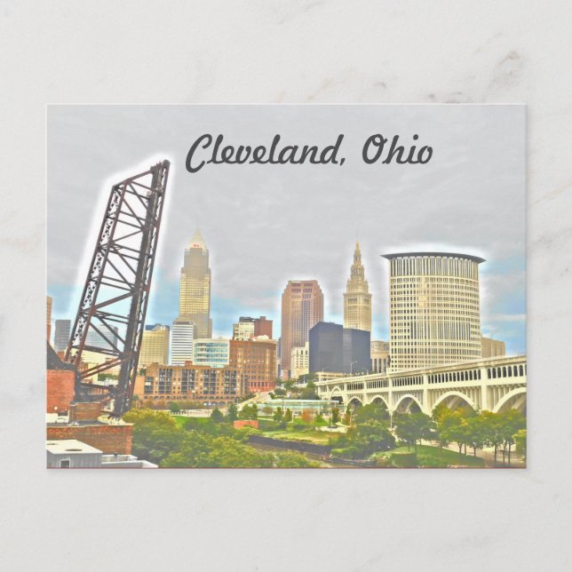 Carte postale de vue de Cleveland Ohio Cisjordanie (Devant)