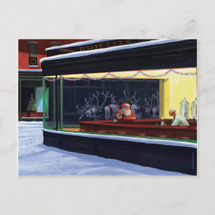 Carte postale de wagon-restaurant de Noël