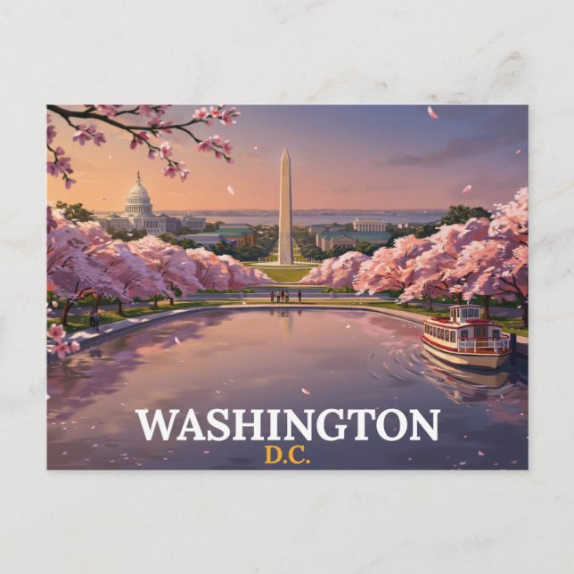 Carte postale de Washington DC | Souvenir de fleur (Devant)