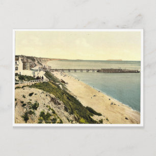 Carte Postale De West Cliff, Bournemouth, Angleterre vintage