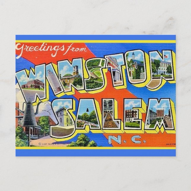 Carte postale de Winston Salem NC salutations colo (Devant)