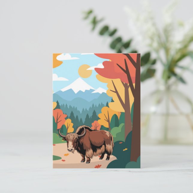 Carte postale de yak (Debout devant)