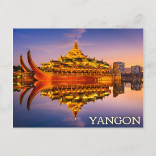 Carte postale de Yangon, Myanmar (Birmanie)