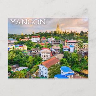 Carte postale de Yangon, Myanmar (Birmanie)