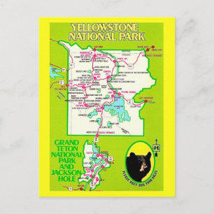 Carte postale de Yellowstone - Grand Teton