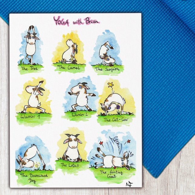 Carte postale de yoga amusant  (Créateur téléchargé)