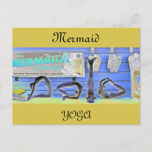 Carte postale de yoga sirène (Devant)