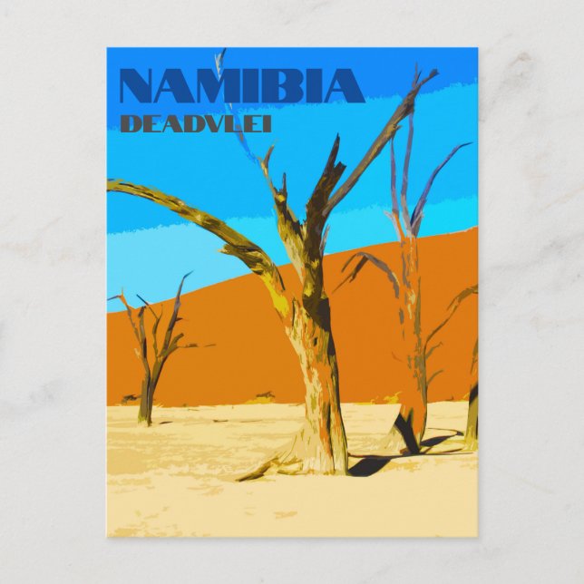 Carte postale Deadvlei Namibie Travel Vintage Art (Devant)