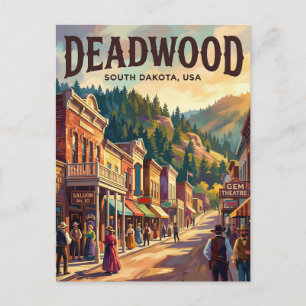 Carte Postale Deadwood, Dakota du Sud, États-Unis