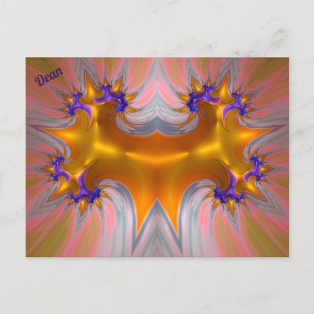 Carte Postale DEAN ~ BOUFFON ~ Motif de conception fractale 3D ~ (Devant)