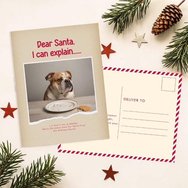 Carte Postale Dear Santa I Can Explain Pet Dog Photo Christmas (Créateur téléchargé)