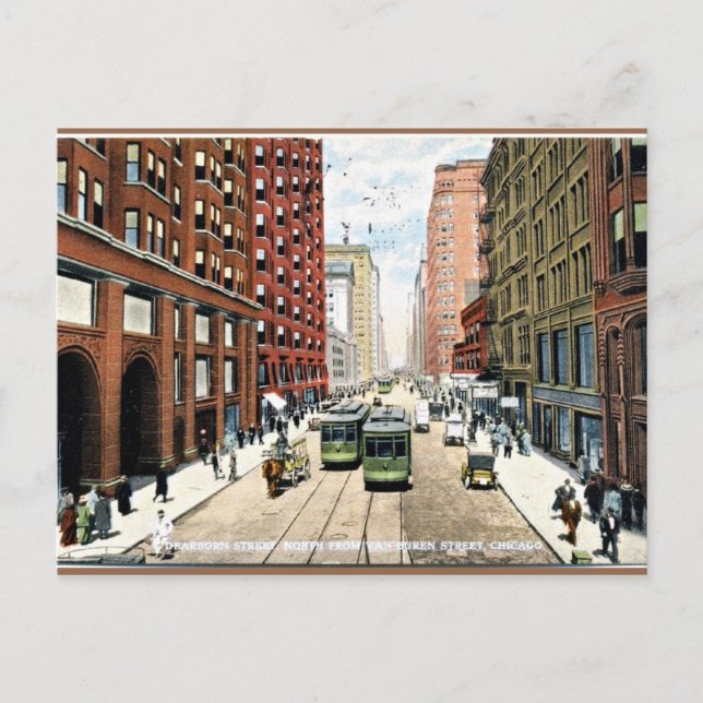 Carte Postale Dearborn Street, Chicago, Illinois 1911 Photo, (Devant)