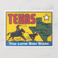 Décalage d'état vintage du Texas avec cowboy