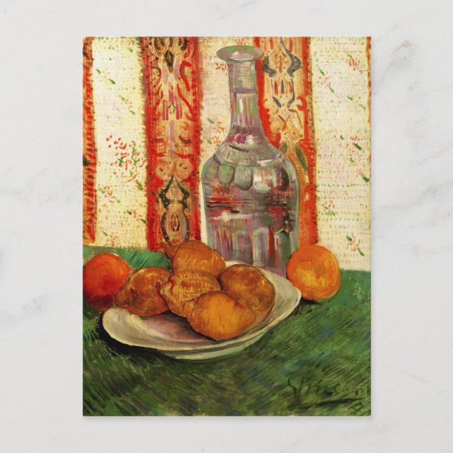 Carte Postale Décanter et citrons sur une plaque de van Gogh (Devant)