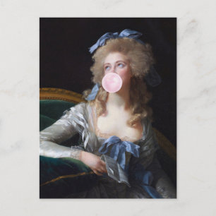 Carte Postale Décente avec Bubble Gum rose