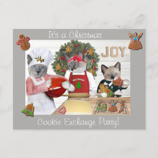 Carte postale d'échange de biscuits de Noël Kitten