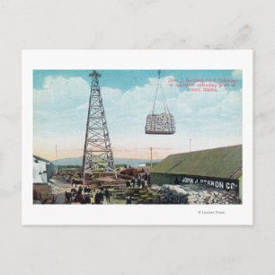 Carte Postale Déchargement du grain sur le téléphérique de Swens