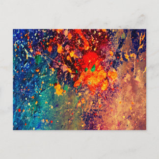 Carte Postale Déchirure psychédélique | Arc-en-ciel coloré Abstr