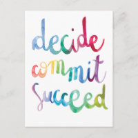 Décider Commit Réussir Colorful Motivational