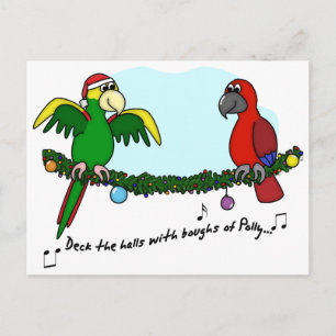 Carte Postale Deck the Halls Parrot