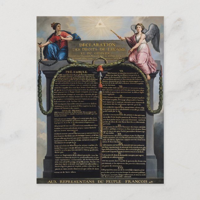 Carte Postale Déclaration des droites de l'homme et du citoyen (Devant)