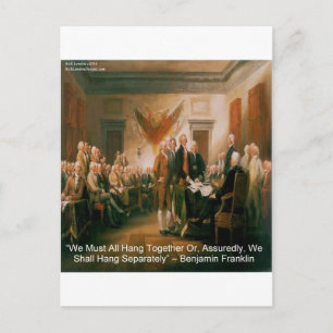 Carte Postale Déclaration d'indépendance et Citation Ben Frankli