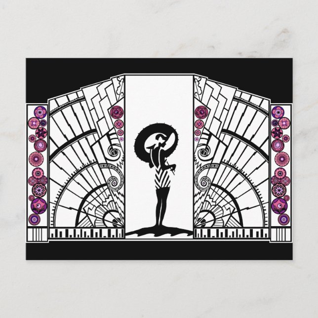 Carte Postale Déco balnéaire en blanc et rose (Devant)