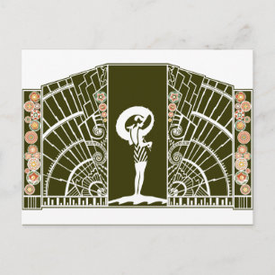 Carte Postale Déco balnéaire en Olive et Orange