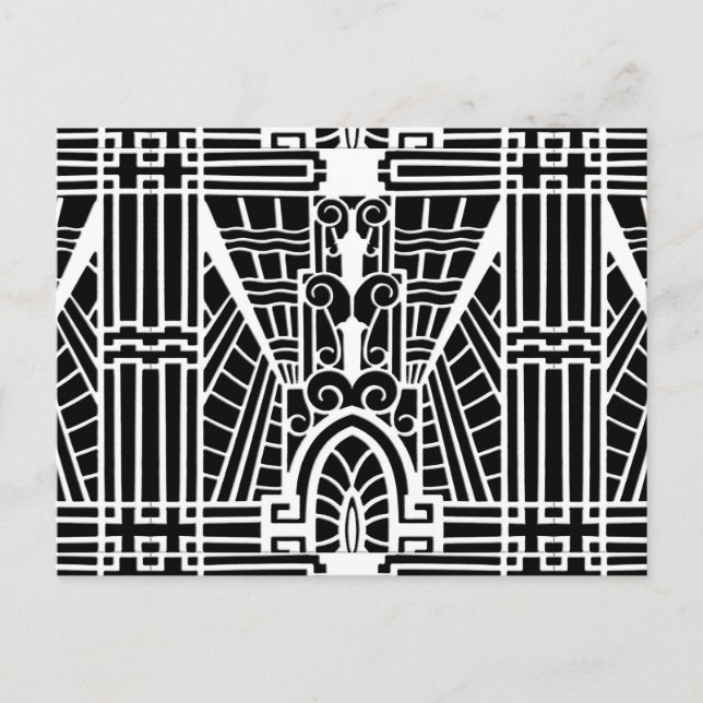 Carte Postale Déco Motif architectural, noir et blanc (Devant)