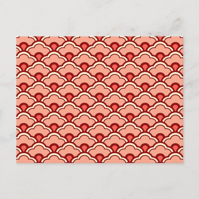 Carte Postale Déco Pétoncles, Pêche, Rouille et Crème chinois (Devant)
