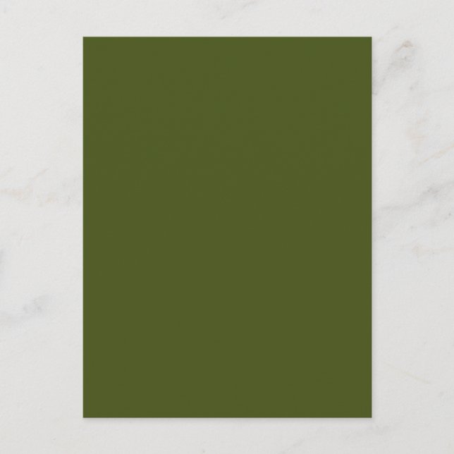 Carte Postale Décor de fond vert olive pour personnaliser (Devant)