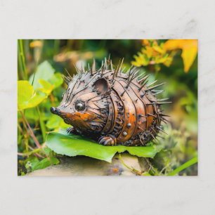Carte Postale Décor de jardin Hérisson en métal en congé