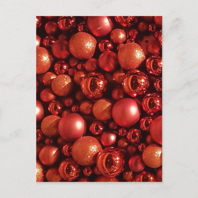 Carte Postale Décor de Noël Baubles rouges (Devant)