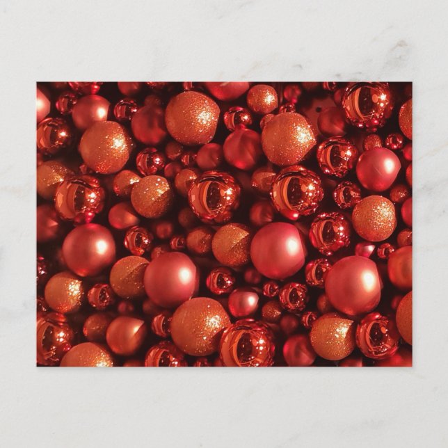 Carte Postale Décor de Noël Baubles rouges (Devant)