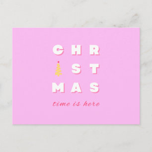 Carte Postale Décor de Noël rose Abstrait